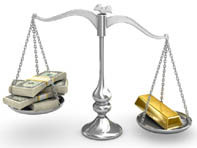 Les cours de l'or et du dollar sont souvent en opposition